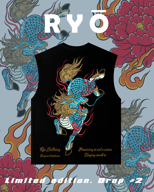 Drop#3 japo Kirin sin mangas Camiseta Oversize